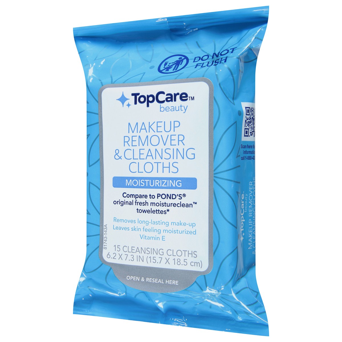 slide 4 of 13, TopCare Alcohol Free Hypoallergenic Makeup Remover Cleansing Towelettes, 15 ct