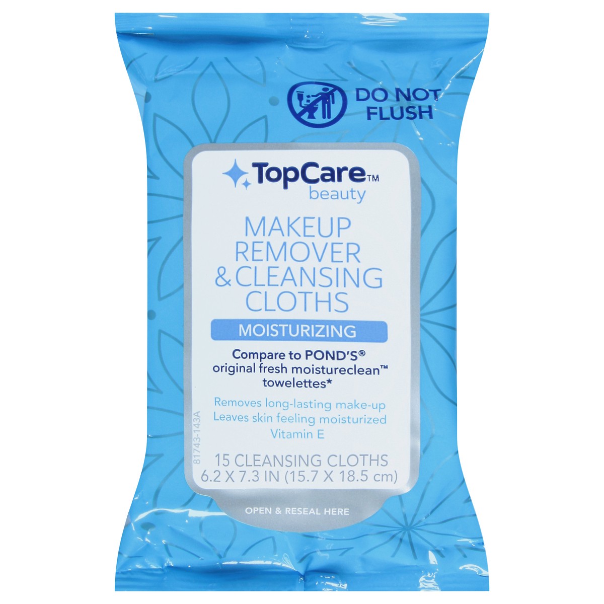 slide 1 of 13, TopCare Alcohol Free Hypoallergenic Makeup Remover Cleansing Towelettes, 15 ct