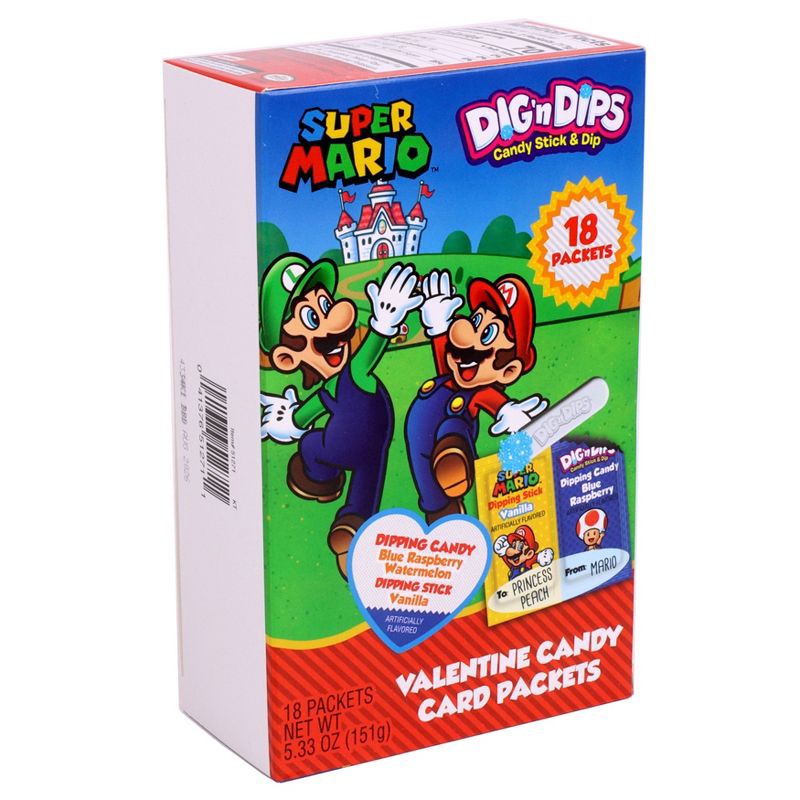 slide 8 of 15, Super Mario Valentine's Dig N Dips Box - 5.33oz/18ct, 5.33 oz, 18 ct