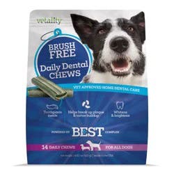 Vetality Brush Free Daily Dental Chews - 14 ct