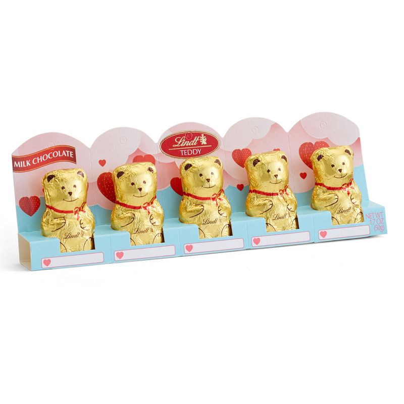 slide 2 of 5, Lindt Valentine's Milk Chocolate Teddies - 1.7oz/5ct, 5 ct; 1.7 oz
