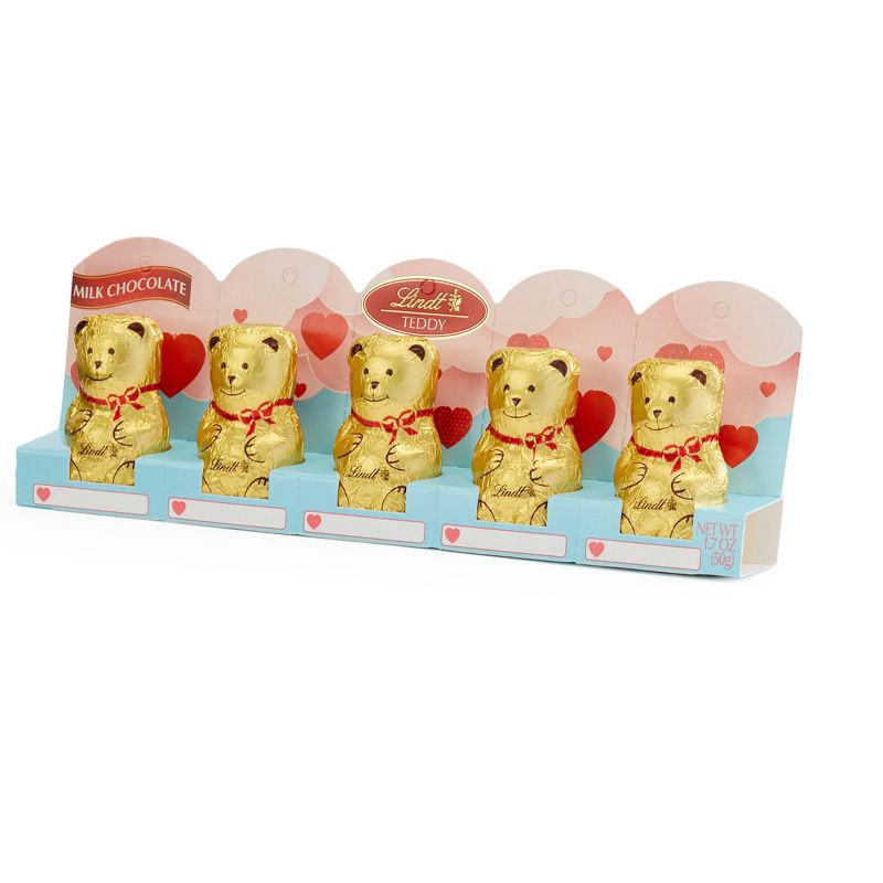 slide 3 of 5, Lindt Valentine's Milk Chocolate Teddies - 1.7oz/5ct, 5 ct; 1.7 oz