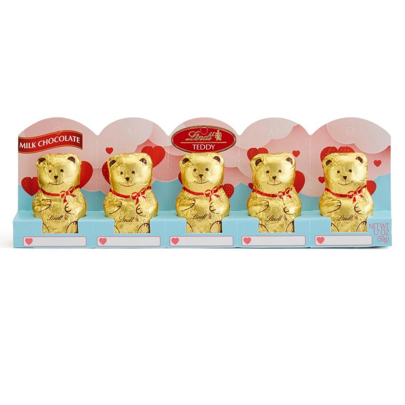 slide 5 of 5, Lindt Valentine's Milk Chocolate Teddies - 1.7oz/5ct, 5 ct; 1.7 oz