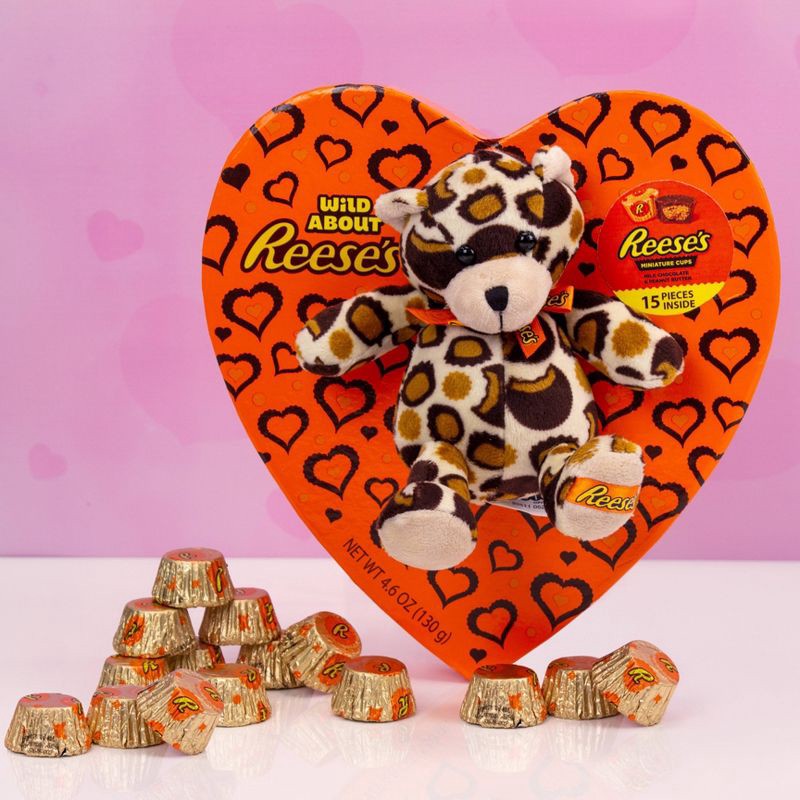 slide 2 of 3, Reese's Valentine's Heart Box with Bear Plush - 3.1oz, 3.1 oz