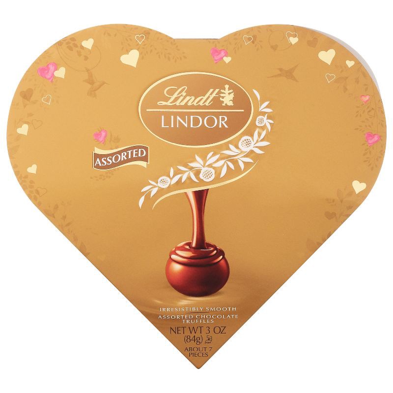 slide 2 of 8, Lindt Lindor Valentine's Assorted Chocolate Truffles Heart - 3oz, 3 oz