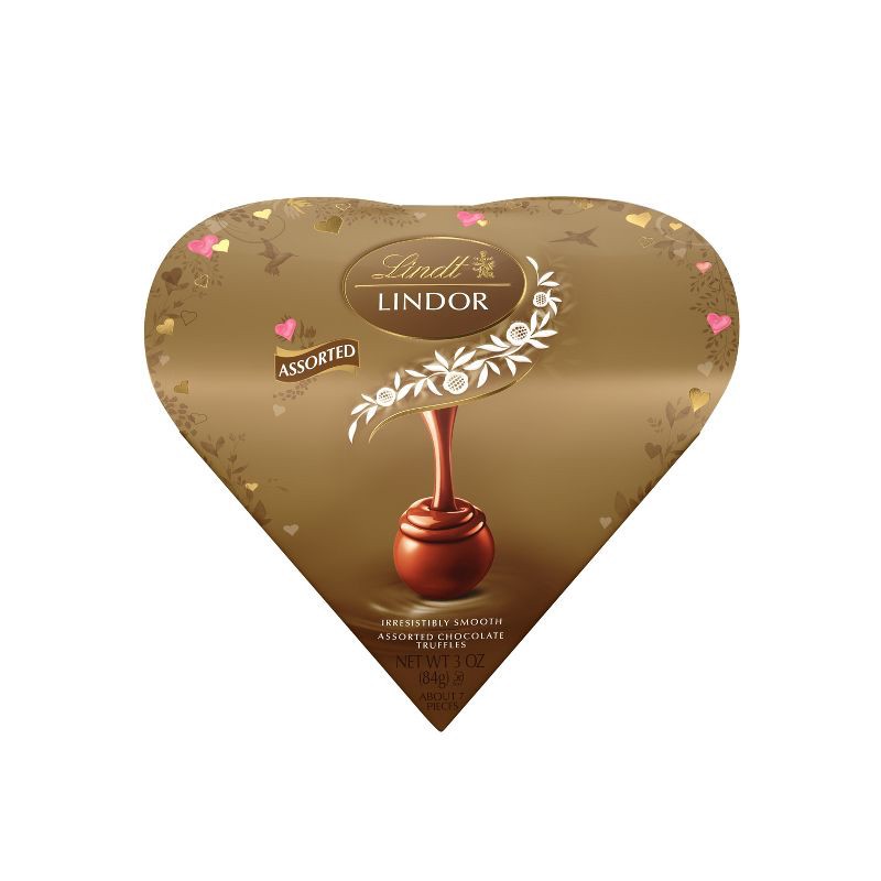 slide 7 of 8, Lindt Lindor Valentine's Assorted Chocolate Truffles Heart - 3oz, 3 oz