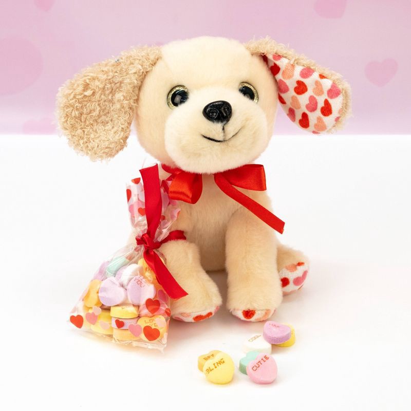 slide 2 of 3, Galerie Valentine's Dog Plush with Candy Hearts - 0.93oz, 0.93 oz