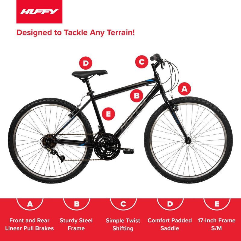 slide 15 of 16, Huffy Highland Mountain Bike - 26" Wheels - 21 Speeds - S/M - Blue, 1 ct