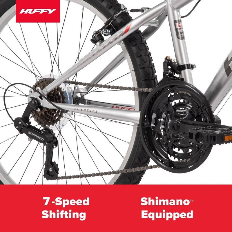 slide 13 of 16, Huffy Highland Mountain Bike - 24" Wheels - 21 Speeds - Silver, 1 ct