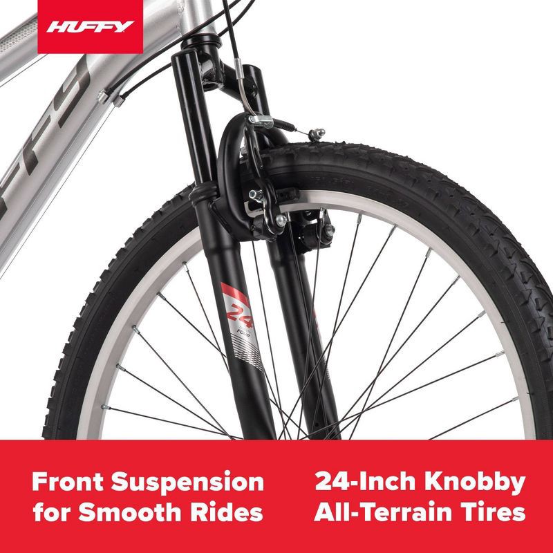 slide 14 of 16, Huffy Highland Mountain Bike - 24" Wheels - 21 Speeds - Silver, 1 ct