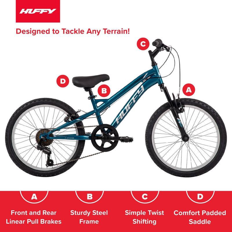 slide 15 of 16, Huffy Highland Mountain Bike - 20" Wheels - 7 Speeds - Emerald Gloss, 1 ct