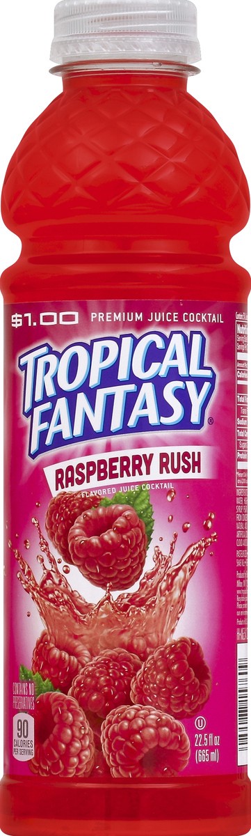 slide 3 of 4, Tropical Fantasy Juice Cocktail, Premium, Raspberry Rush - 23.5 oz, 23.5 oz