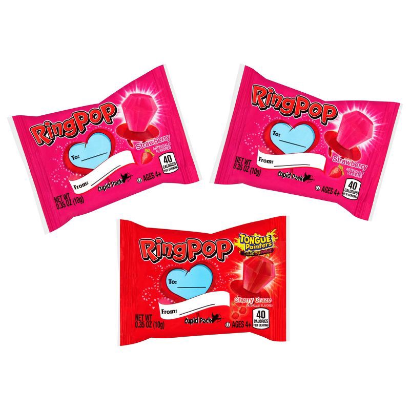slide 3 of 5, Valentine's Ring Pop Candy - 1oz/3pk, 3 ct; 1 oz