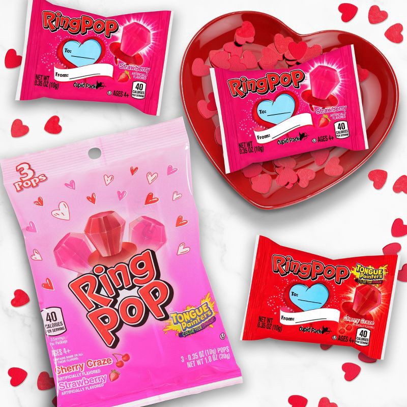 slide 5 of 5, Valentine's Ring Pop Candy - 1oz/3pk, 3 ct; 1 oz