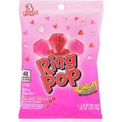 Valentine's Ring Pop Candy - 1oz/3pk