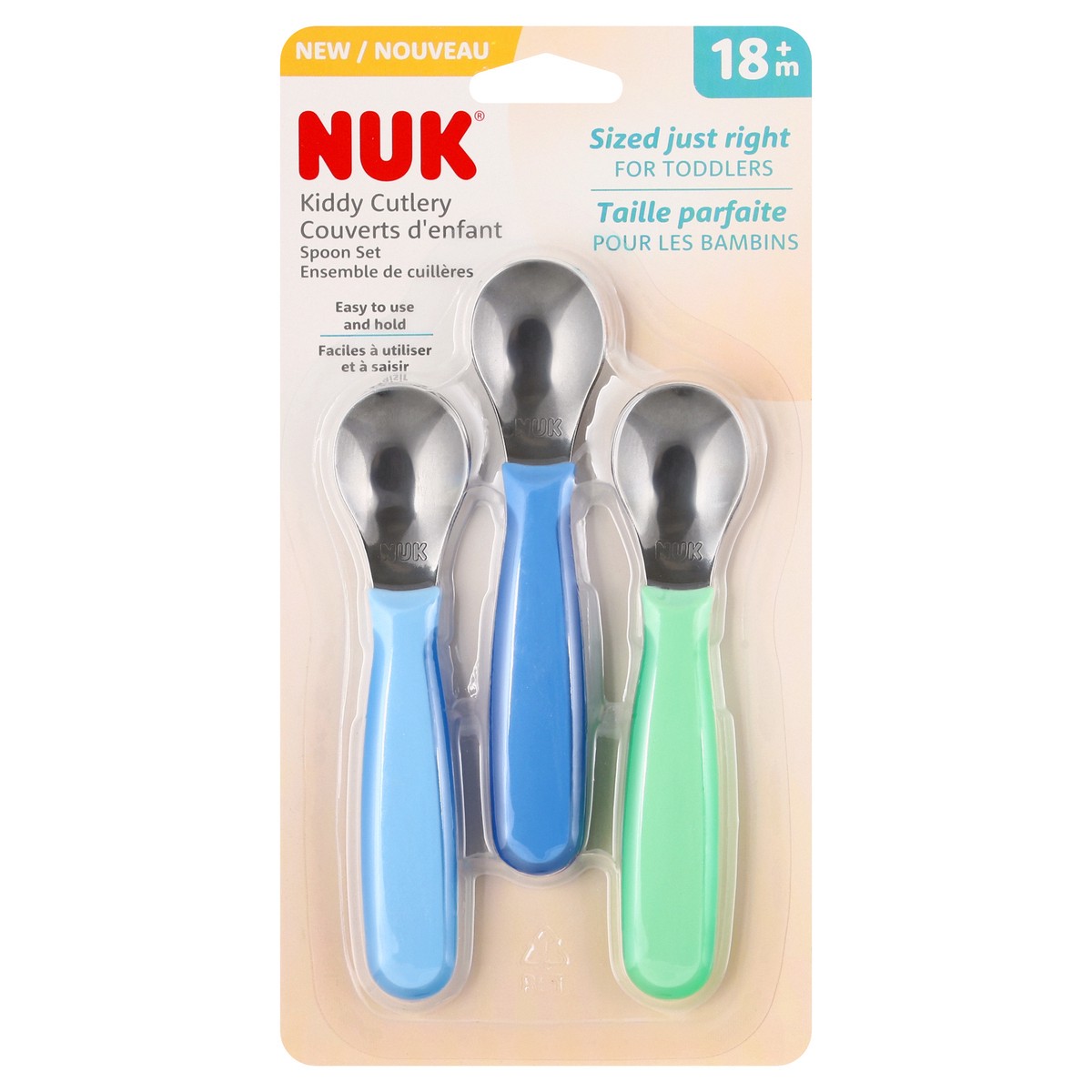 slide 1 of 9, Nuk Kids Cutlery Spoons, 3 ct