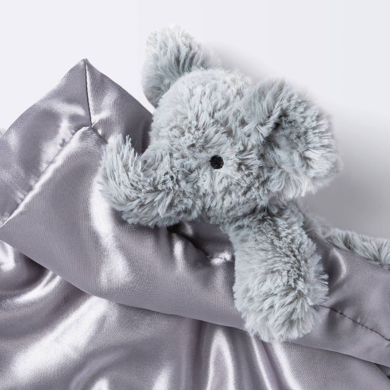slide 3 of 3, Elephant Small Security Blanket - Gray - Cloud Island™, 1 ct