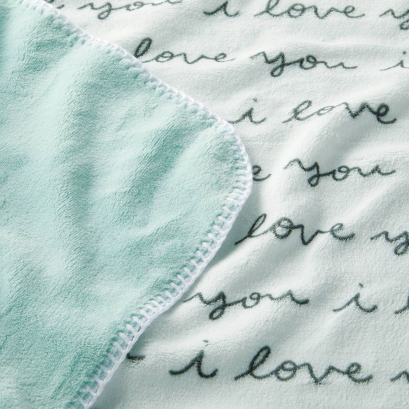 slide 3 of 4, Plush Baby Blanket - I Love You Script - Cloud Island™, 1 ct