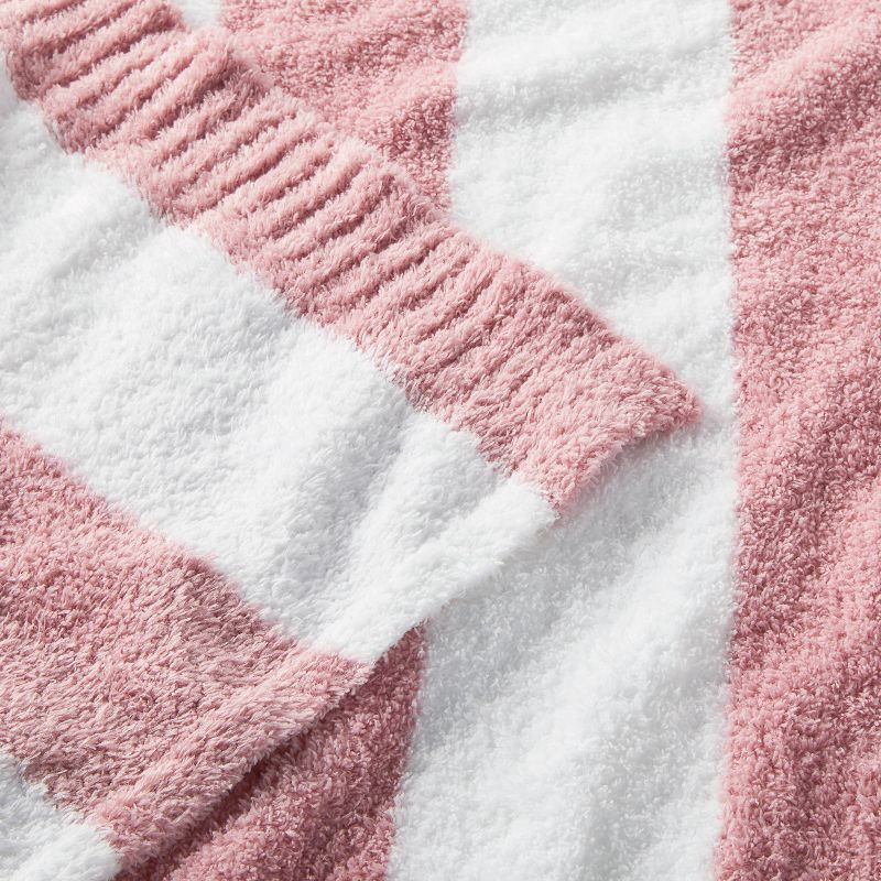 slide 3 of 4, Chenille Stripe Baby Blanket - Dark Pink and White Stripe - Cloud Island™, 1 ct