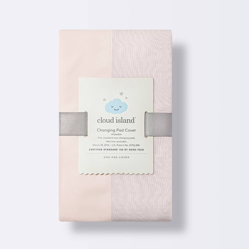 slide 3 of 3, Wipeable Changing Pad Cover - Solid Pink - Cloud Island™, 1 ct
