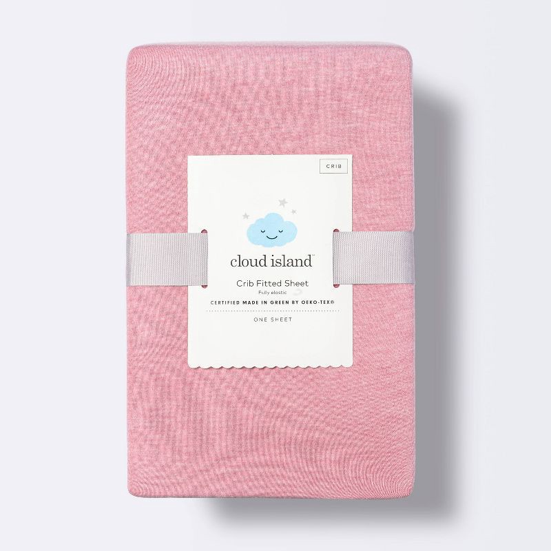slide 3 of 4, Polyester Rayon Fitted Crib Sheet - Solid Mauve - Cloud Island™, 1 ct