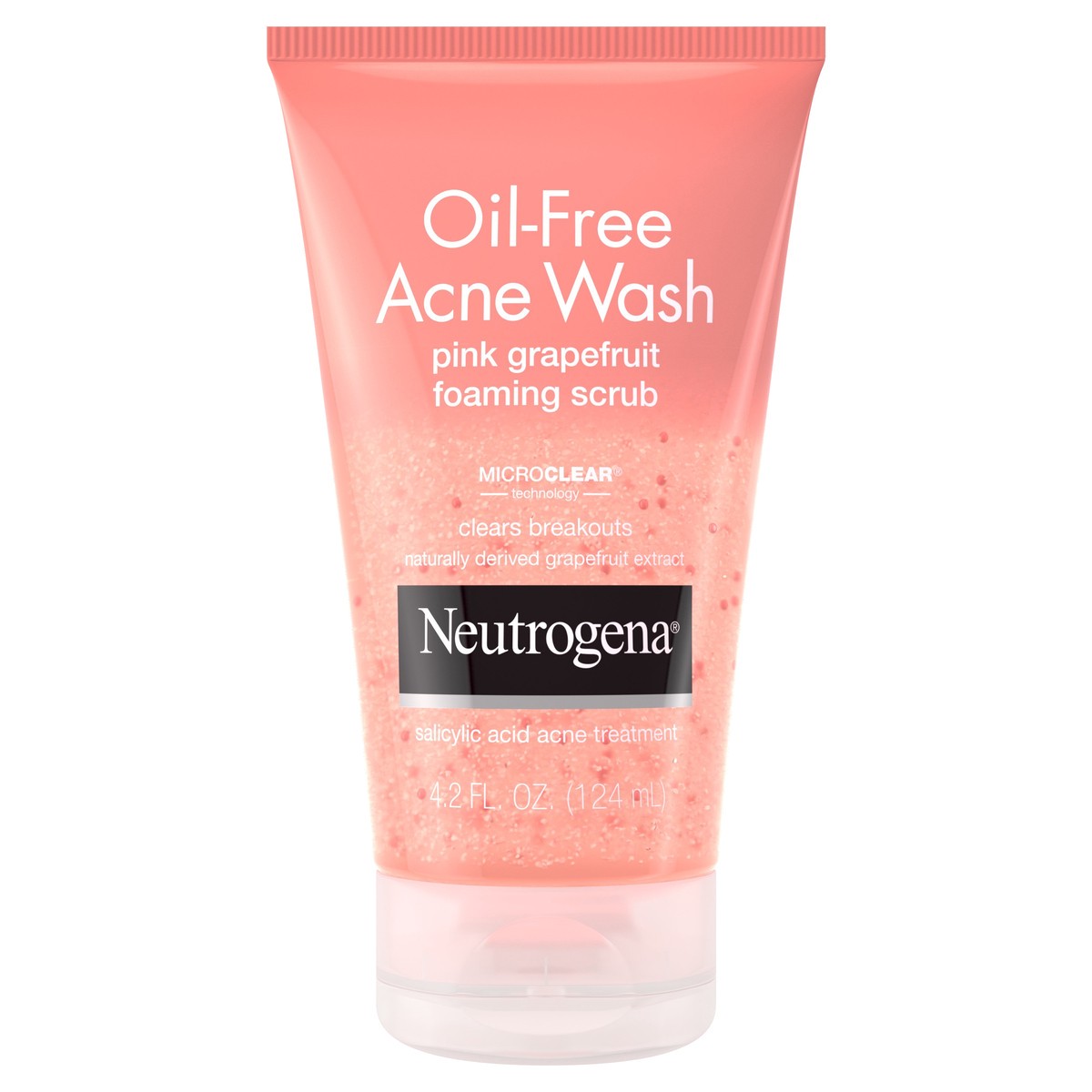 slide 1 of 7, Neutrogena Oil-free Acne Wash Pink Grapefruit Foaming Scrub, 4.2 fl oz