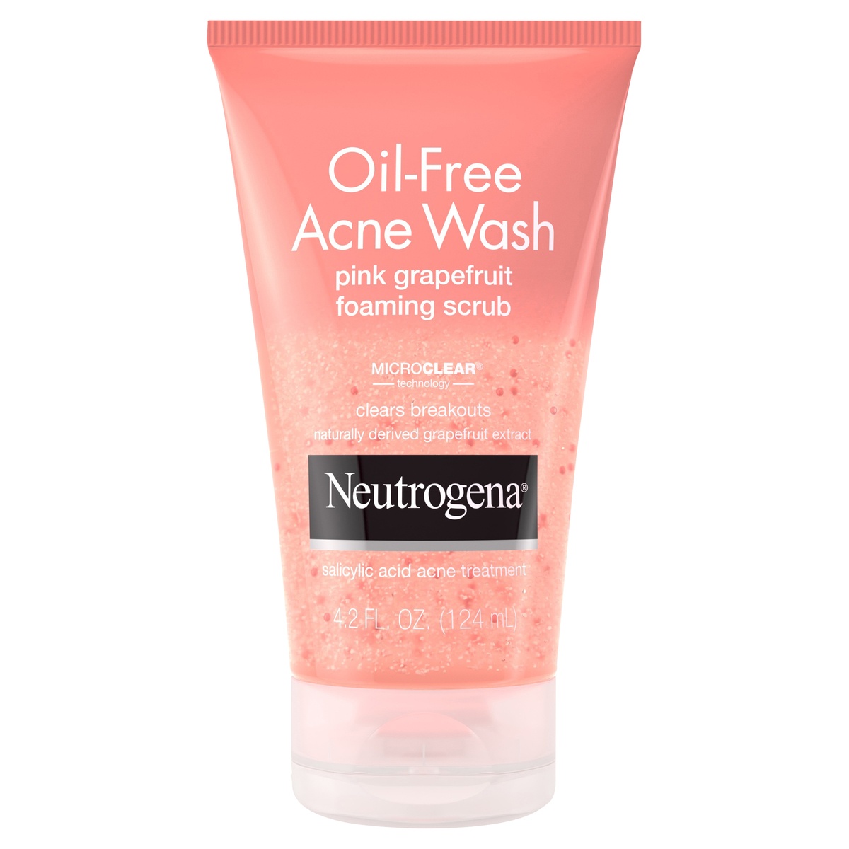 slide 4 of 6, Neutrogena Oil Free Pink Grapefruit Acne Face Wash with Vitamin C, 2% Salicylic Acid Acne Treatment, Gentle Foaming Vitamin C Facial Scrub to Treat & Prevent Breakouts, 4.2 oz