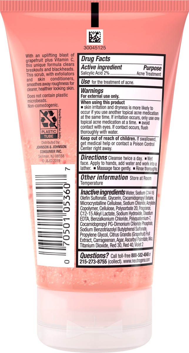 slide 4 of 7, Neutrogena Oil-free Acne Wash Pink Grapefruit Foaming Scrub, 4.2 fl oz