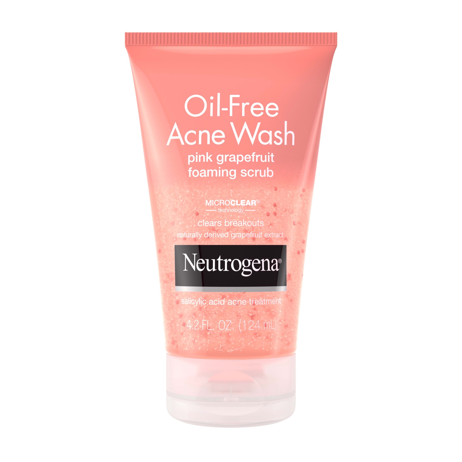 slide 1 of 7, Neutrogena Oil Free Pink Grapefruit Acne Face Wash with Vitamin C, 2% Salicylic Acid Acne Treatment, Gentle Foaming Vitamin C Facial Scrub to Treat & Prevent Breakouts, 4.2 fl. oz, 4.2 fl oz