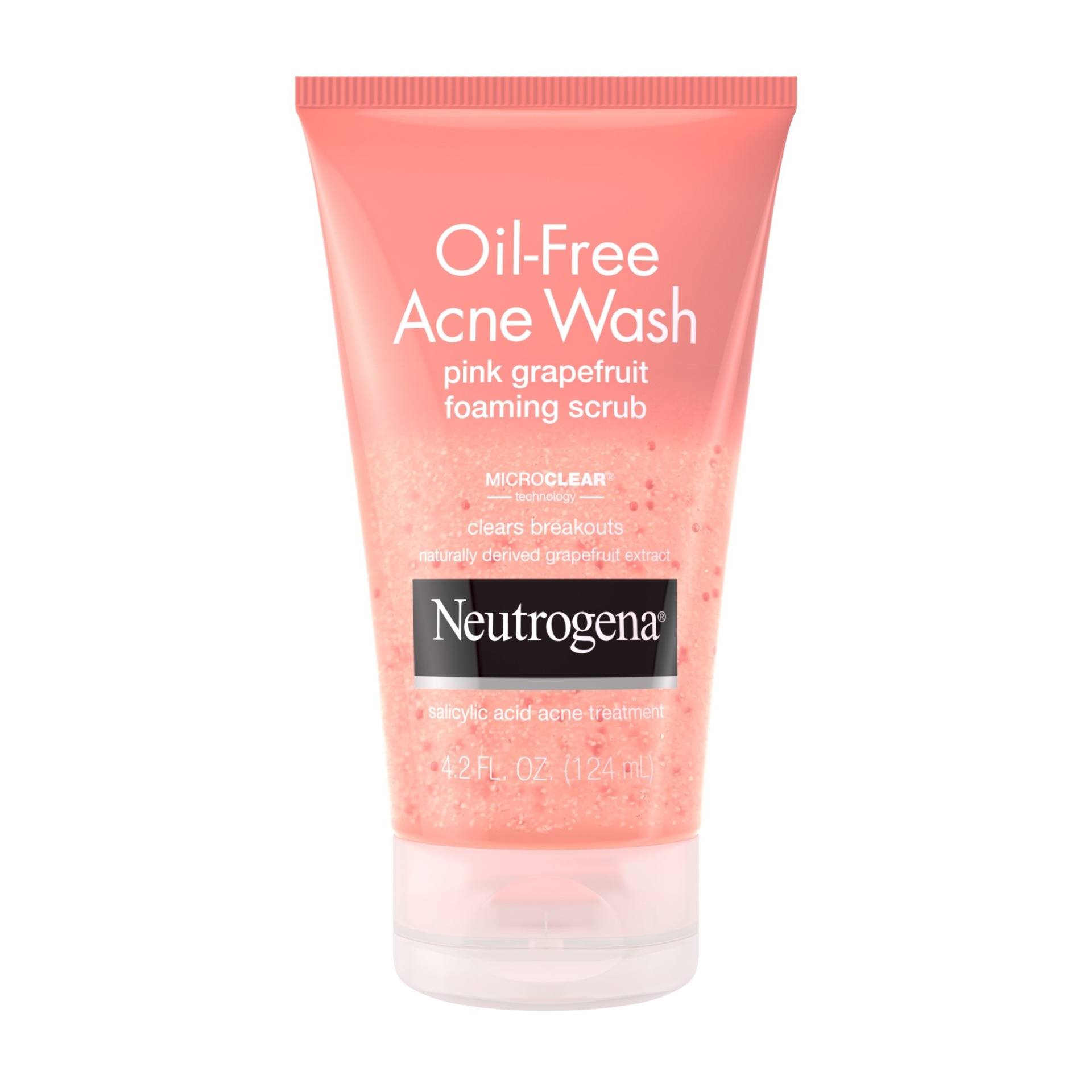 slide 1 of 6, Neutrogena Oil Free Pink Grapefruit Acne Face Wash with Vitamin C, 2% Salicylic Acid Acne Treatment, Gentle Foaming Vitamin C Facial Scrub to Treat & Prevent Breakouts, 4.2 oz