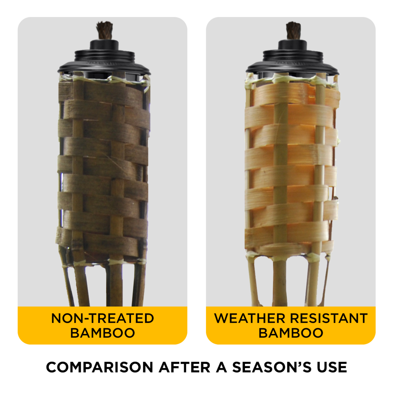 slide 3 of 3, Tiki Luau Bamboo Torch Natural - TIKI, 1 ct