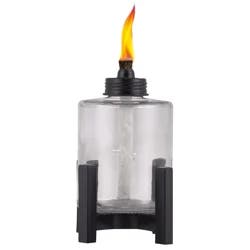 Tiki Elevated Tall Glass Tabletop Outdoor Torch - TIKI