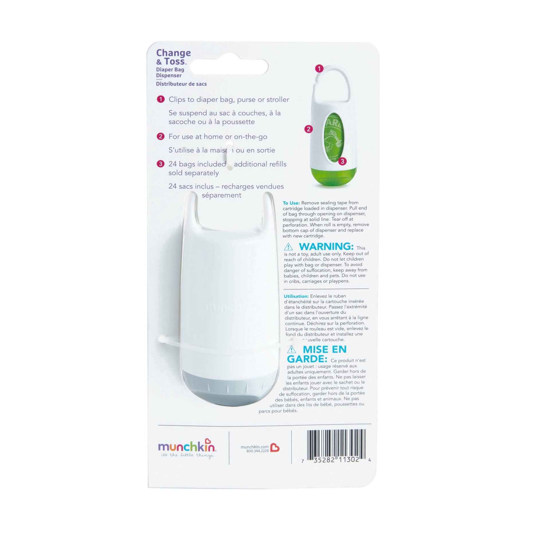 slide 49 of 51, Munchkin Arm & Hammer Diaper Bag Dispenser & Bags - Colors May Vary, 1 ct