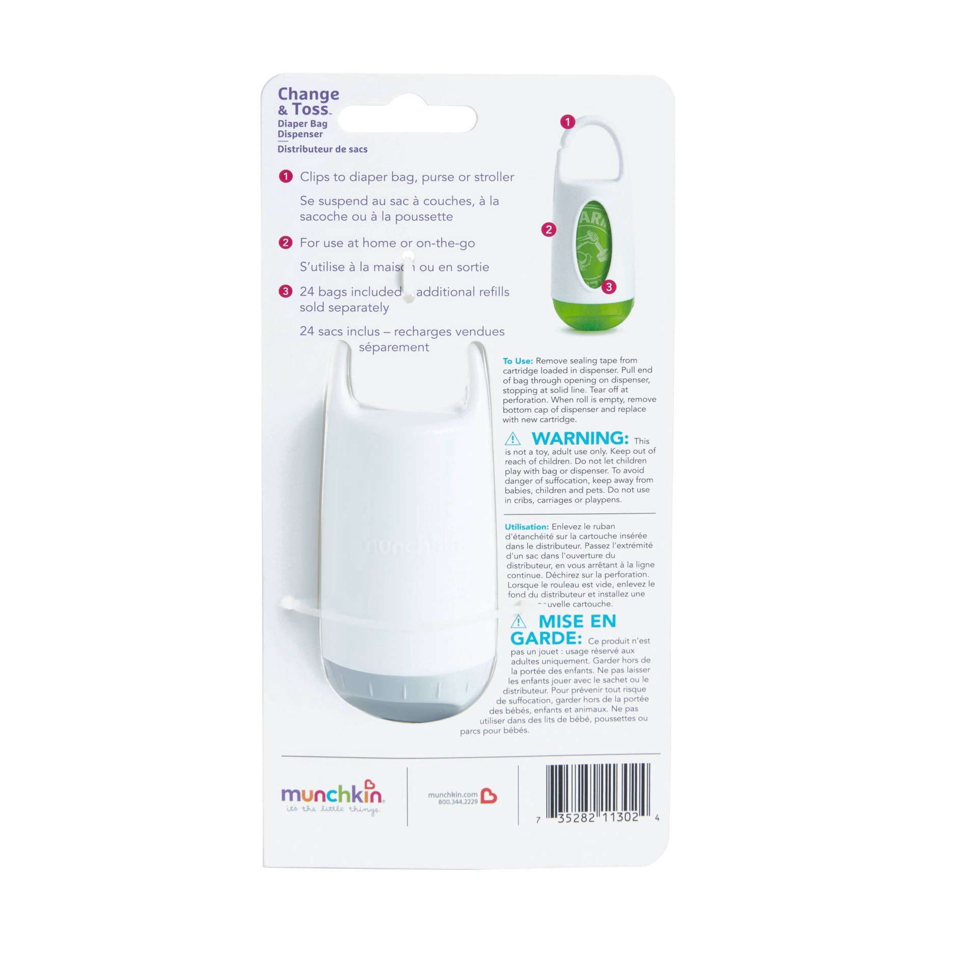 slide 2 of 51, Munchkin Arm & Hammer Diaper Bag Dispenser & Bags - Colors May Vary, 1 ct