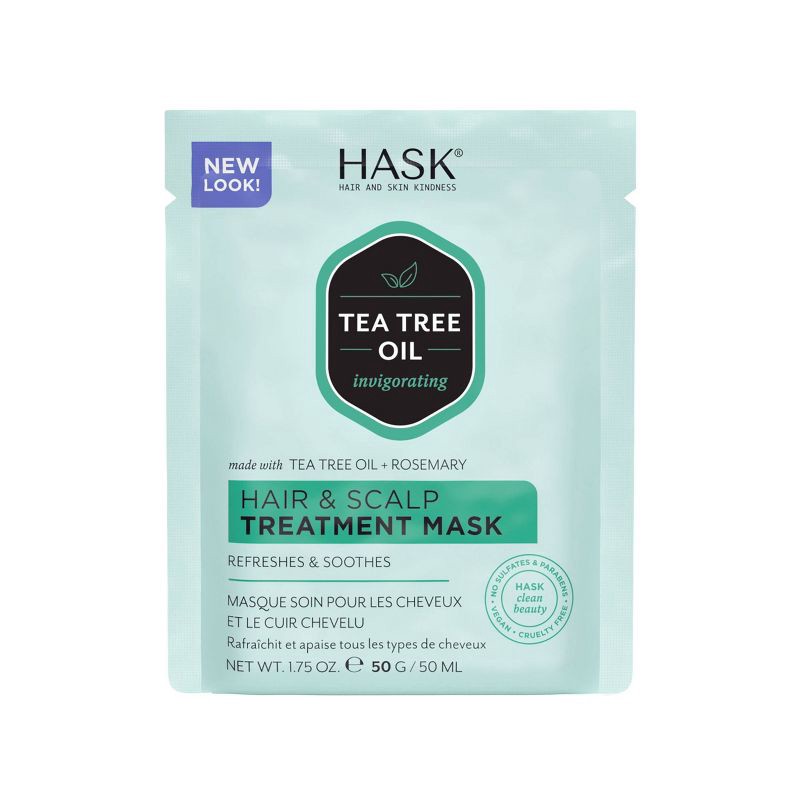 slide 1 of 9, Hask Scalp Treatment Hair Mask Infused with Tea Tree & Rosemary Oil - 1.75oz, 1.75 oz