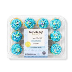 Spring Vanilla Easter Mini Cupcakes - 10oz/12ct - Favorite Day™