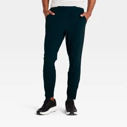 Men's Lightweight Tricot Jogger Pants - All In Motion™ Black L: Moisture Wicking, Quick Dry, 4-Way Stretch