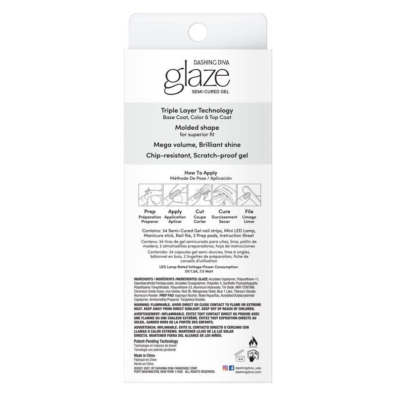 slide 7 of 8, Dashing Diva Glaze Semi-Cured Gel Nail Polish Strips Starter Kit - Lovely Pink - 32ct, 32 ct
