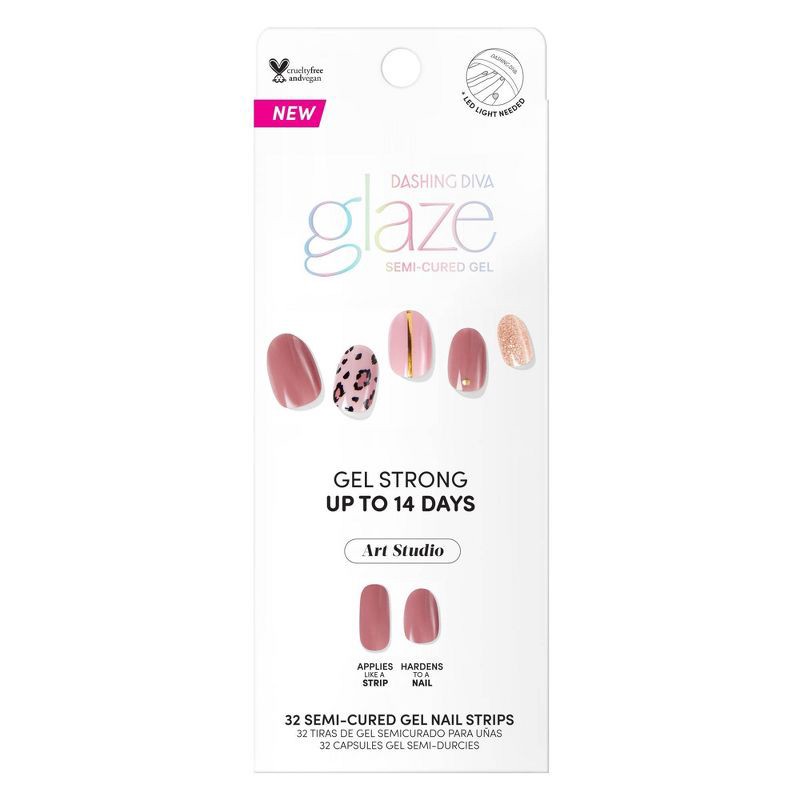 slide 1 of 1, Dashing Diva Glaze Design Nail Art - Cheerful Cheetah - 32ct, 32 ct