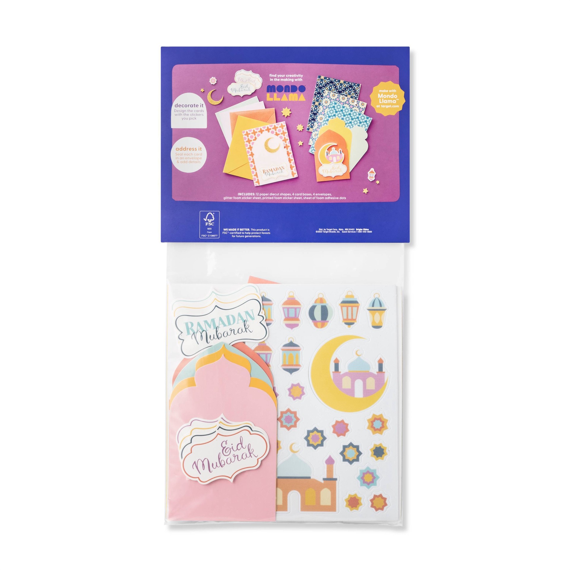 slide 4 of 4, Create-Your-Own Ramadan Card Kit - Mondo Llama, 1 ct