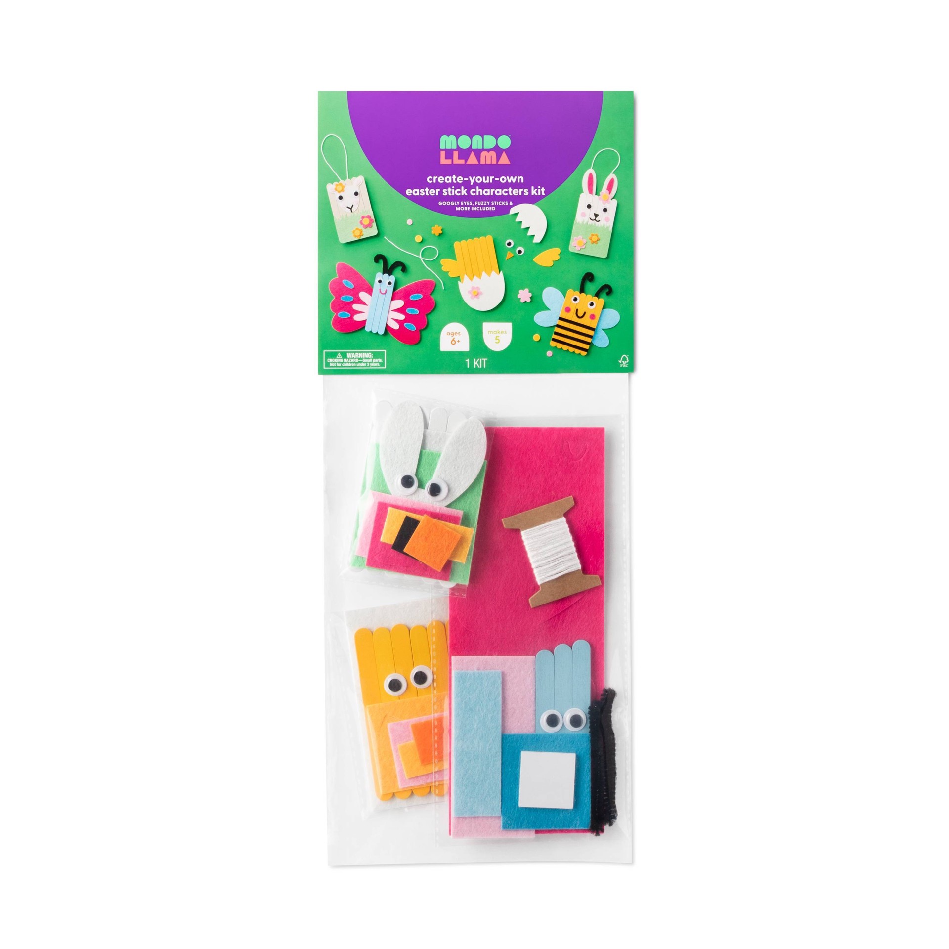 slide 1 of 4, Create-Your-Own Easter Stick Characters kit - Mondo Llama, 1 ct