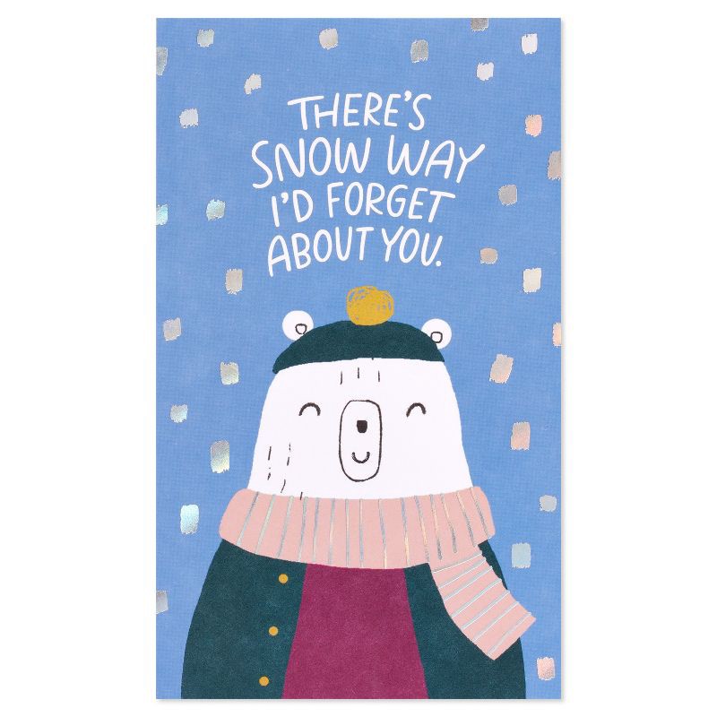 slide 4 of 5, Carlton Cards "There's Snow Way I'd Forget About You" Christmas Card, 1 ct