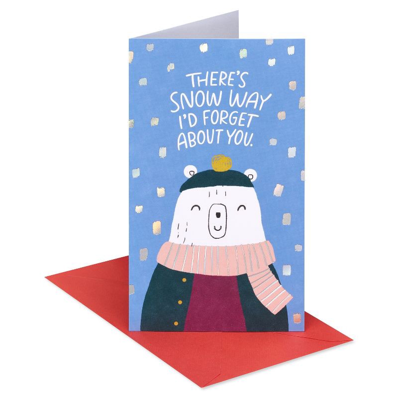 slide 1 of 5, Carlton Cards "There's Snow Way I'd Forget About You" Christmas Card, 1 ct