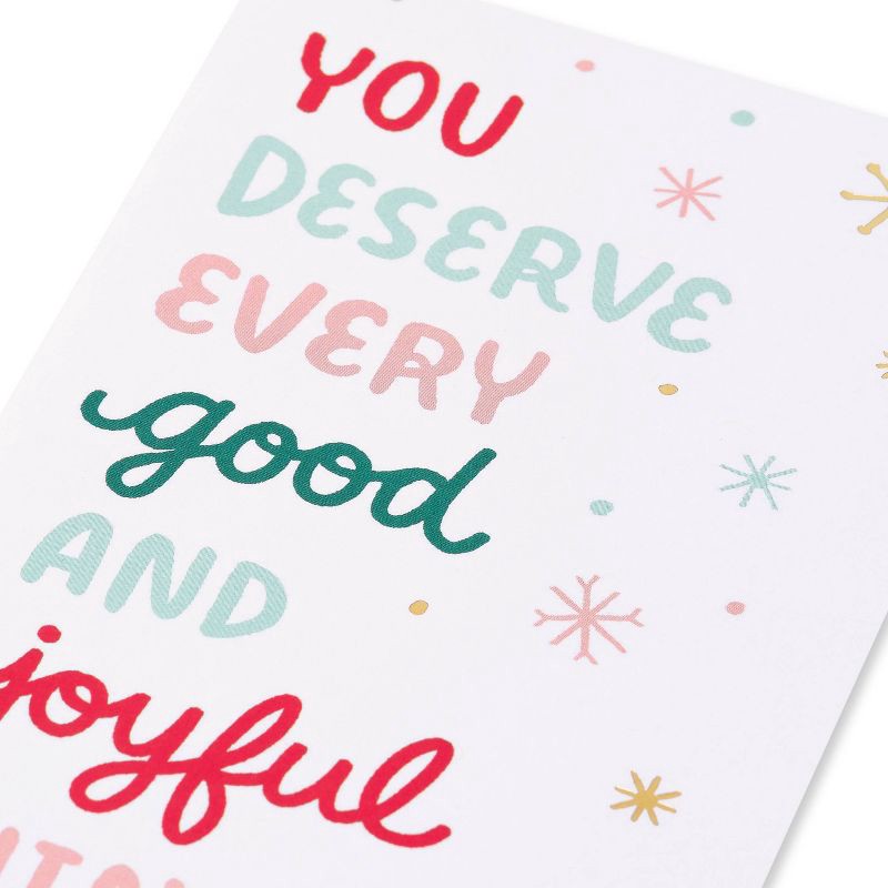 slide 4 of 4, Carlton Cards You Deserve Every Good and Joyful Thing Christmas Card, 1 ct