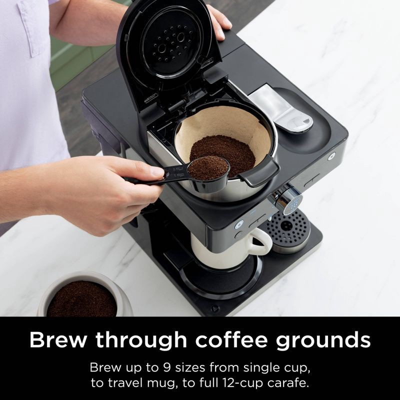 slide 2 of 13, Ninja 12c/Single-Serve Espresso & Coffee Barista System Black: Stainless Steel, Dishwasher-Safe, 60oz Capacity, 60 oz