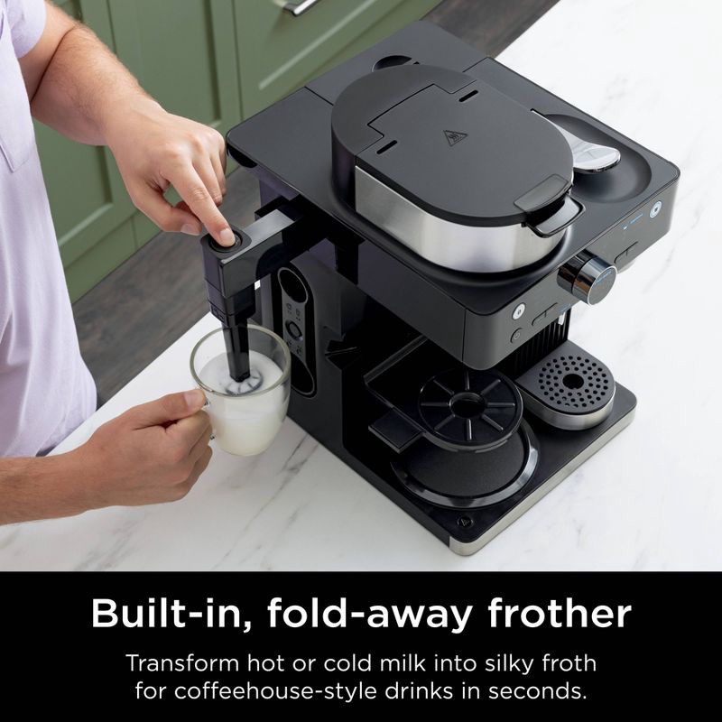 slide 6 of 13, Ninja 12c/Single-Serve Espresso & Coffee Barista System Black: Stainless Steel, Dishwasher-Safe, 60oz Capacity, 60 oz