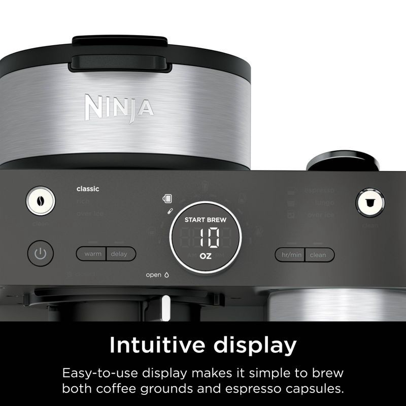 slide 7 of 13, Ninja 12c/Single-Serve Espresso & Coffee Barista System Black: Stainless Steel, Dishwasher-Safe, 60oz Capacity, 60 oz