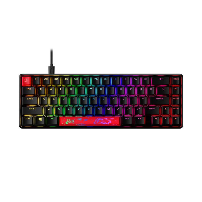 slide 13 of 18, HyperX Alloy Origins 65 Mechanical Gaming Keyboard for PC: RGB Lighting, USB-A Connection, 1 ct