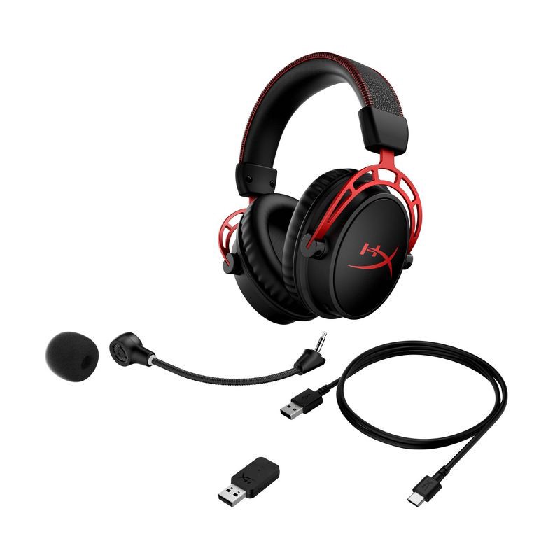 slide 6 of 14, HP Inc. HyperX Could Alpha Wireless Gaming Headset for PC - Black: Adjustable Headband, Leatherette Ear Cushions, 300-Hour Battery, 1 ct