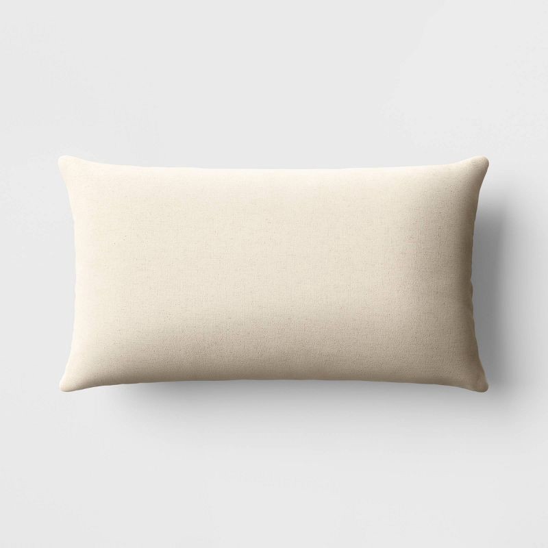 slide 5 of 5, Oversized Stitched Lumbar Throw Pillow Neutral: Cotton-Linen Blend, Indoor - Threshold™, 1 ct